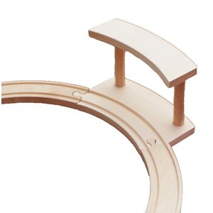 Single Wooden Train Track Curved Station, Shed Fits Thomas Train Track by 