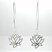 Cut Out Design Lotus Flower Dangle Earrings in Sterling Silver, #8373