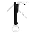 Beer And Wine Bottle Opener - Includes corkscrew, bottle opener, foil cutter and church key