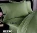 METRO Egyptian cotton 500 Thread Count Solid Sateen 4 Pc Comforter Set - Sage Queen.