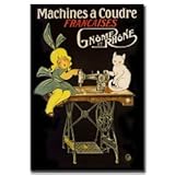 New Trademark Machines A Coudre-Gallery Wrapped 24x32 Canvas Art Traditional Vertical Large Vintage