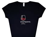 Womens Rhinestone Sip Happens T-Shirt