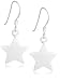 Silver Medium Polished Star Drop Earrings