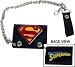 Search : Superman Metal Emblem Leather Wallet - Sheild Logo with Chain Tri-fold