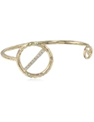 Kelly Wearstler Regent 18k Gold Finish Clear Faceted Crystal Cuff Bracelet, 6"