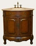 Antique Bathroom Vanity Single Sink Victorian Vanity LUX-L-151-T : W32 x D22 x H36