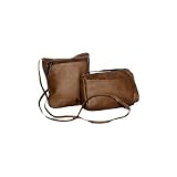 Horiztonal Top Zip Mini Handbag Color: Café / Dark Brown