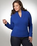 Jones New York Plus Size Wrap-Neck Cashmere Top