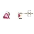 14K White Gold Pink Sapphire Earrings