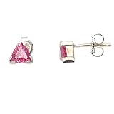 14K White Gold Pink Sapphire Earrings