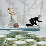 Gone Fishing Bride & Groom Cake Toppers - Caucasion