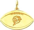 14K Gold NFL Miami Dolphins Logo Football Charm