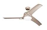 IMAGE OF Monte Carlo 3MO52TMO Mach-1 52-Inch 3-Blade Ceiling Fan with Remote and Light Kit, Titanium Motor Finish and Titanium ABS Blades