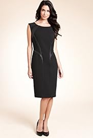 Slash Neck Panelled Mix Fabric Dress
