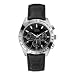 GUESS&reg; #U11507G1 Men's Leather Strap Black Dial Chronograph Watch