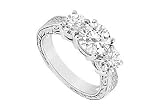 31BdETQ6mxL. SL160  Three Stone Diamond Ring : 14K White Gold   1.50 CT Diamonds