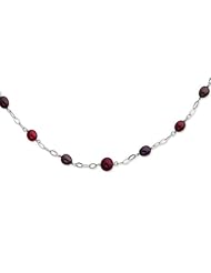 Sterling Silver Burgundy and Chocolate FW Cultured Pearl w/2in ext. Necklace