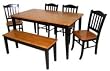 BLACK/OAK SHAKER DINING BENCH
