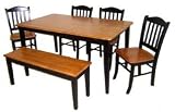 BLACK/OAK SHAKER DINING BENCH