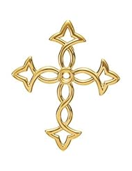 14K Yellow Genuine Peridot Cab Cross 44.00mmx36.25mm