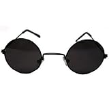 Retro Black Frame John Lennon Sunglasses W/Free Case