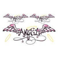 Angel Wings Glitter Temporary Tattoo 2.5x3.5