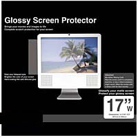 PCMICROSTORE 17w Inch Glossy Wide Screen LCD Monitor Protector Screen Shield With Wiping Cloth For Mac / PC