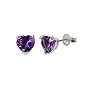 Sterling Silver Heart Shape African Amethyst Stud &hellip <span class="brandLink"> &hellip