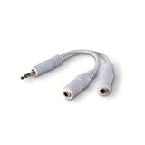 Micropix - Headphones and Speakers Splitter (3.5mm) For iPod, iPod Touch, iPhones 3G, 3G/s, Mp3/Mp4 Players, Speakers - White