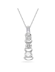 0.26 Cts Diamond Three-Stone Pendant in 18K White Gold