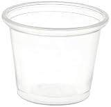 Dart 100PC 1.7-Inch Top and 1.2-Inch Bottom Diameter 1.3-Inch Height 1-Ounce Conex Complements Plastic Clear Portion Container (Case of 2500)