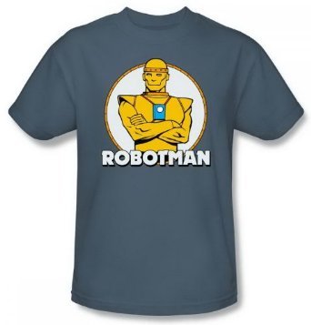  ROBOTMAN Kids Size Cyborg Superhero Youth Slate Blue T-shirt Tee Shirt