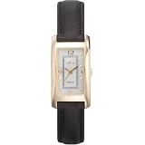 Timex T2K101 Ladies Watch with Black Leather Strap and Mother of Pearl Dialby Timex