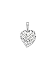 Aloha Heart Pendant in 14K White Gold - 12mm