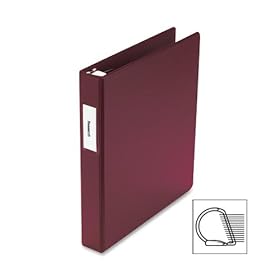 Wilson Jones 38414C - Heavy-Duty No-Gap D-Ring Binder With Label Holder, 1 Capacity, Burgundy-WLJ38414C