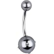 Grey Jeweled Faux Pearl Belly Ring