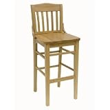 School House Beech Wood Dining - Kitchen Bar Stool - Natural