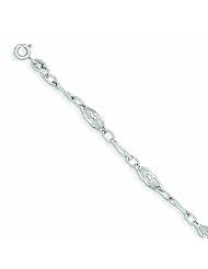 Genuine 14K White Gold Polished Fancy Link Bracelet 7.5 Inches 2 Grams Of Gold 100% Satisfaction Guaranteed.