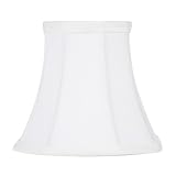 Livex S291 Chandelier Shade White Square Cut Corner Silk Bell Shade