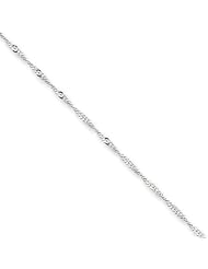 1.35mm, 14 Karat White Gold, Singapore Chain - 24 inch