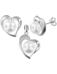 Sterling Silver and Freshwater Pearl Earring and Pendant Set