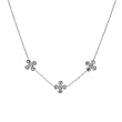 Necklace With 1.70ctw Precious Stones - Genuine Clean Diamonds and Topazes Made of 14K White Gold. Total item weight 5.5g Length 18in