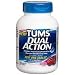 Tums Dual Action Acid Reducer plus Antacid Chewable Tablets, 50-Count Bottle, Berry Flavor