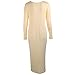 Miss ord Women Long Sleeve V Neck Split Soft Casual Maxi Dress Tunic Tops Blouses X-Small Light Yellow