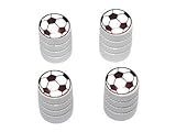 Soccer Ball - Sport Tire Rim Valve Stem Caps - White
