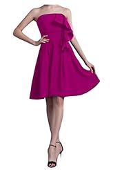 Strapless Short 2015 Chiffon Wedding Party Dress 