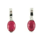 14K 1.80 CTW Ruby & Diamond Bar Earrings