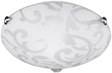 Honsel Leuchten 20271 Honsel Deckenleuchte mattnickel Glas weiß mit Dekor Ornamentik