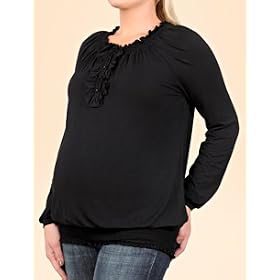 Buy A Pea in the Pod: Long Sleeve Scoop Neck Ruffled Maternity T Shirt