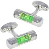 Green Spirit Level Cufflinks - Builders Level